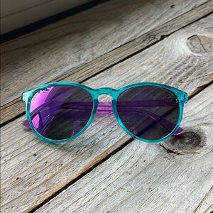 Vibrant Teal and Purple Sunglasses